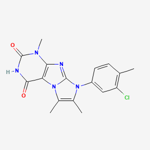 molecular formula C17H16ClN5O2 B2629795 8-(3-chloro-4-methylphenyl)-1,6,7-trimethyl-1H-imidazo[2,1-f]purine-2,4(3H,8H)-dione CAS No. 878733-28-9