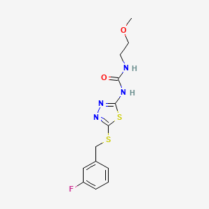 molecular formula C13H15FN4O2S2 B2629798 1-(5-((3-氟苄基)硫代)-1,3,4-噻二唑-2-基)-3-(2-甲氧基乙基)脲 CAS No. 1170912-52-3