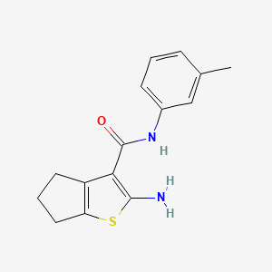 molecular formula C15H16N2OS B2629801 2-amino-N-(3-methylphenyl)-5,6-dihydro-4H-cyclopenta[b]thiophene-3-carboxamide CAS No. 330188-62-0