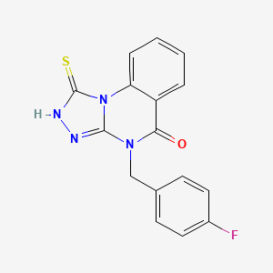 molecular formula C16H11FN4OS B2629805 4-[(4-氟苯基)甲基]-1-硫代亚磺酰基-2H-[1,2,4]三唑并[4,3-a]喹唑啉-5-酮 CAS No. 726155-32-4