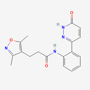 molecular formula C18H18N4O3 B2629807 3-(3,5-二甲基异恶唑-4-基)-N-(2-(6-氧代-1,6-二氢吡哒嗪-3-基)苯基)丙酰胺 CAS No. 1448129-74-5