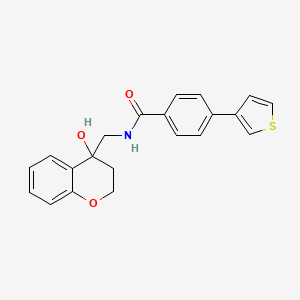 molecular formula C21H19NO3S B2629808 N-((4-羟基色满-4-基)甲基)-4-(噻吩-3-基)苯甲酰胺 CAS No. 2034408-94-9