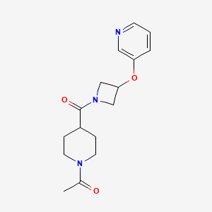molecular formula C16H21N3O3 B2629818 1-(4-(3-(吡啶-3-yloxy)氮杂环丁烷-1-羰基)哌啶-1-基)乙酮 CAS No. 1903509-98-7