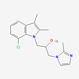 molecular formula C17H20ClN3O B2629820 1-(7-chloro-2,3-dimethyl-1H-indol-1-yl)-3-(2-methyl-1H-imidazol-1-yl)propan-2-ol CAS No. 942870-20-4