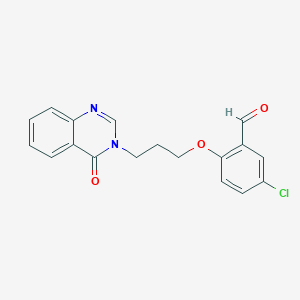 molecular formula C18H15ClN2O3 B2629821 5-氯-2-[3-(4-氧代喹唑啉-3-基)丙氧基]苯甲醛 CAS No. 842113-91-1