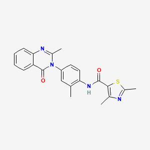 molecular formula C22H20N4O2S B2629822 2,4-dimethyl-N-(2-methyl-4-(2-methyl-4-oxoquinazolin-3(4H)-yl)phenyl)thiazole-5-carboxamide CAS No. 903264-57-3