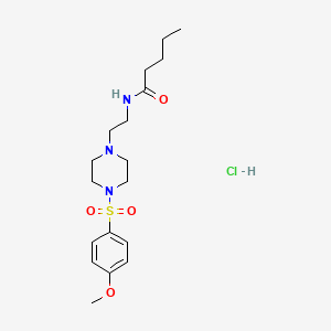 molecular formula C18H30ClN3O4S B2629835 盐酸N-(2-(4-((4-甲氧苯基)磺酰基)哌嗪-1-基)乙基)戊酰胺 CAS No. 1189881-68-2