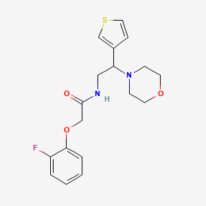molecular formula C18H21FN2O3S B2629837 2-(2-fluorophenoxy)-N-(2-morpholino-2-(thiophen-3-yl)ethyl)acetamide CAS No. 946272-60-2