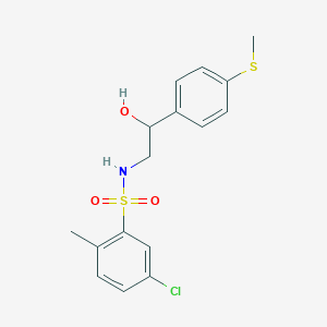 molecular formula C16H18ClNO3S2 B2629839 5-chloro-N-(2-hydroxy-2-(4-(methylthio)phenyl)ethyl)-2-methylbenzenesulfonamide CAS No. 1448065-10-8