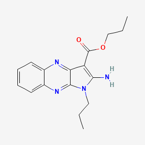 molecular formula C17H20N4O2 B2629865 2-氨基-1-丙基-1H-吡咯并[2,3-b]喹喔啉-3-羧酸丙酯 CAS No. 845808-20-0