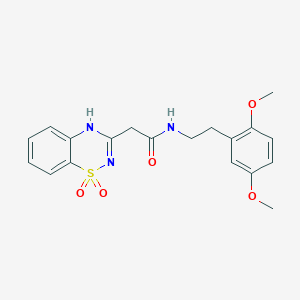 molecular formula C19H21N3O5S B2629870 N-(2,5-二甲氧基苯乙基)-2-(1,1-二氧化-2H-苯并[e][1,2,4]噻二嗪-3-基)乙酰胺 CAS No. 1207649-50-0