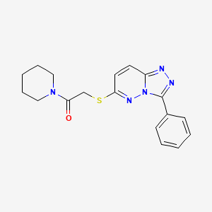 molecular formula C18H19N5OS B2629873 6-[(2-氧代-2-哌啶-1-乙基)硫代]-3-苯基[1,2,4]三唑并[4,3-b]哒嗪 CAS No. 852372-23-7