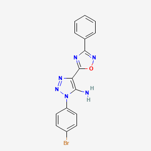 molecular formula C16H11BrN6O B2629891 1-(4-溴苯基)-4-(3-苯基-1,2,4-恶二唑-5-基)-1H-1,2,3-三唑-5-胺 CAS No. 892761-59-0