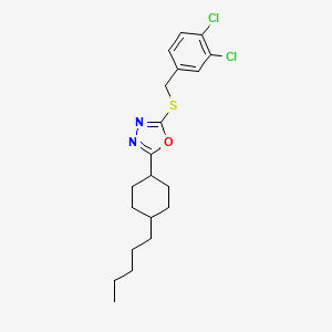 molecular formula C20H26Cl2N2OS B2629897 2-[(3,4-二氯苄基)硫代]-5-(4-戊基环己基)-1,3,4-恶二唑 CAS No. 685108-60-5