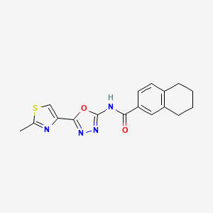 molecular formula C17H16N4O2S B2629898 N-(5-(2-甲基噻唑-4-基)-1,3,4-恶二唑-2-基)-5,6,7,8-四氢萘-2-甲酰胺 CAS No. 1251692-56-4