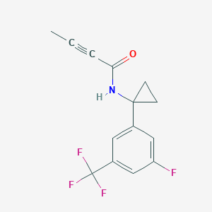 B2629900 N-[1-[3-Fluoro-5-(trifluoromethyl)phenyl]cyclopropyl]but-2-ynamide CAS No. 1825363-74-3