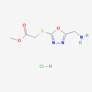 molecular formula C6H10ClN3O3S B2629903 盐酸甲基2-((5-(氨甲基)-1,3,4-恶二唑-2-基)硫代)乙酸酯 CAS No. 1094417-24-9