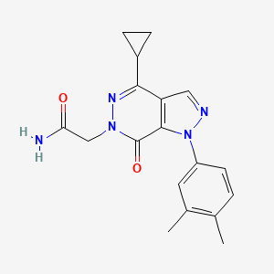 molecular formula C18H19N5O2 B2629905 2-(4-环丙基-1-(3,4-二甲苯基)-7-氧代-1H-吡唑并[3,4-d]哒嗪-6(7H)-基)乙酰胺 CAS No. 1170440-82-0