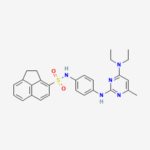 molecular formula C27H29N5O2S B2629907 N-(4-{[4-(二乙氨基)-6-甲基嘧啶-2-基]氨基}苯基)-1,2-二氢芴-3-磺酰胺 CAS No. 923681-42-9