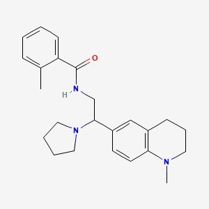 molecular formula C24H31N3O B2629908 2-甲基-N-(2-(1-甲基-1,2,3,4-四氢喹啉-6-基)-2-(吡咯烷-1-基)乙基)苯甲酰胺 CAS No. 922112-49-0