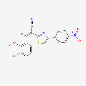 molecular formula C20H15N3O4S B2629913 (Z)-3-(2,3-二甲氧基苯基)-2-(4-(4-硝基苯基)噻唑-2-基)丙烯腈 CAS No. 476671-52-0