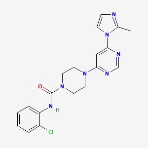 molecular formula C19H20ClN7O B2629934 N-(2-氯苯基)-4-(6-(2-甲基-1H-咪唑-1-基)嘧啶-4-基)哌嗪-1-甲酰胺 CAS No. 1207031-28-4