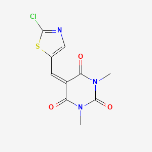 molecular formula C10H8ClN3O3S B2629935 5-[(2-氯-1,3-噻唑-5-基)亚甲基]-1,3-二甲基-2,4,6(1H,3H,5H)-嘧啶三酮 CAS No. 866050-78-4