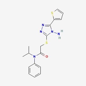 molecular formula C17H19N5OS2 B2629938 2-{[4-氨基-5-(噻吩-2-基)-4H-1,2,4-三唑-3-基]硫代}-N-苯基-N-(丙-2-基)乙酰胺 CAS No. 750639-89-5