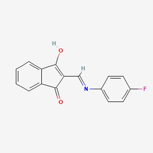 molecular formula C16H10FNO2 B2629947 2-(((4-氟苯基)氨基)亚甲基)茚满-1,3-二酮 CAS No. 74177-76-7
