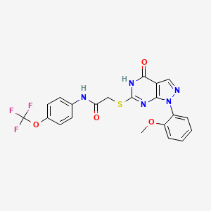 B2629961 2-((1-(2-methoxyphenyl)-4-oxo-4,5-dihydro-1H-pyrazolo[3,4-d]pyrimidin-6-yl)thio)-N-(4-(trifluoromethoxy)phenyl)acetamide CAS No. 946263-15-6