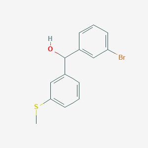 B2629963 3-Bromo-3'-(methylthio)benzhydrol CAS No. 1443345-87-6