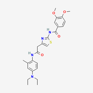 molecular formula C25H30N4O4S B2629967 N-(4-(2-((4-(二乙氨基)-2-甲基苯基)氨基)-2-氧代乙基)噻唑-2-基)-3,4-二甲氧基苯甲酰胺 CAS No. 921557-41-7