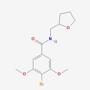molecular formula C14H18BrNO4 B262997 4-bromo-3,5-dimethoxy-N-(tetrahydro-2-furanylmethyl)benzamide 
