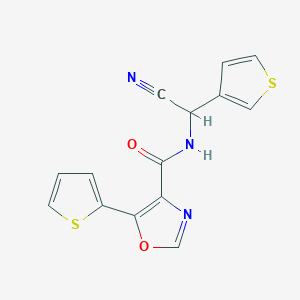 B2629973 N-[cyano(thiophen-3-yl)methyl]-5-(thiophen-2-yl)-1,3-oxazole-4-carboxamide CAS No. 1445159-77-2