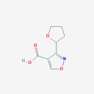 molecular formula C8H9NO4 B2630000 3-(Oxolan-2-yl)-1,2-oxazole-4-carboxylic acid CAS No. 2107672-50-2