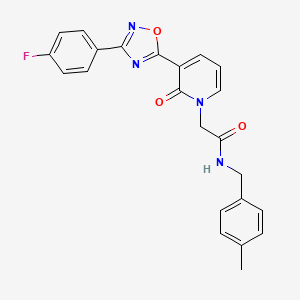 molecular formula C23H19FN4O3 B2630006 2-(3-(3-(4-fluorophenyl)-1,2,4-oxadiazol-5-yl)-2-oxopyridin-1(2H)-yl)-N-(4-methylbenzyl)acetamide CAS No. 1251595-57-9