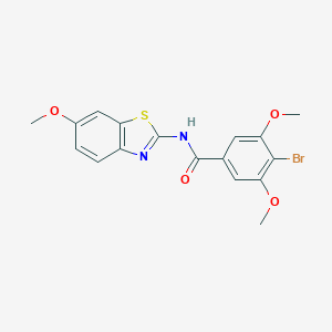 molecular formula C17H15BrN2O4S B263001 4-bromo-3,5-dimethoxy-N-(6-methoxy-1,3-benzothiazol-2-yl)benzamide 
