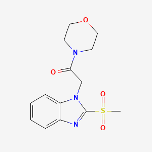 molecular formula C14H17N3O4S B2630034 2-(2-甲基磺酰基苯并咪唑-1-基)-1-吗啉-4-基乙酮 CAS No. 344898-20-0
