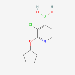 molecular formula C10H13BClNO3 B2630053 3-氯-2-(环戊氧基)吡啶-4-硼酸 CAS No. 2096337-04-9