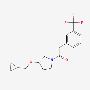 molecular formula C17H20F3NO2 B2630079 1-(3-(环丙基甲氧基)吡咯烷-1-基)-2-(3-(三氟甲基)苯基)乙酮 CAS No. 2034307-67-8