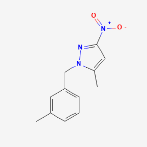 molecular formula C12H13N3O2 B2630095 5-Methyl-1-[(3-methylphenyl)methyl]-3-nitropyrazole CAS No. 957400-23-6