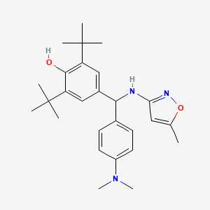 molecular formula C27H37N3O2 B2630097 2,6-二叔丁基-4-((4-(二甲氨基)苯基)((5-甲基异恶唑-3-基)氨基)甲基)苯酚 CAS No. 514183-69-8