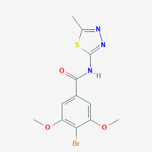 molecular formula C12H12BrN3O3S B263010 4-bromo-3,5-dimethoxy-N-(5-methyl-1,3,4-thiadiazol-2-yl)benzamide 