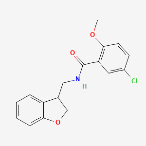 molecular formula C17H16ClNO3 B2630102 5-chloro-N-[(2,3-dihydro-1-benzofuran-3-yl)methyl]-2-methoxybenzamide CAS No. 2097924-73-5