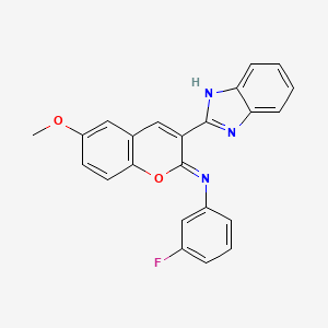 3-(1H-benzimidazol-2-yl)-N-(3-fluorophenyl)-6-methoxychromen-2-imine