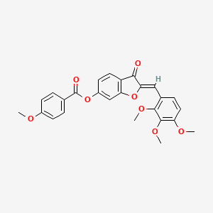 (Z)-3-oxo-2-(2,3,4-trimethoxybenzylidene)-2,3-dihydrobenzofuran-6-yl 4-methoxybenzoate