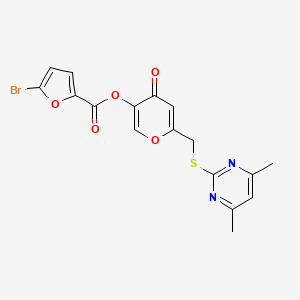 6-(((4,6-dimethylpyrimidin-2-yl)thio)methyl)-4-oxo-4H-pyran-3-yl 5-bromofuran-2-carboxylate