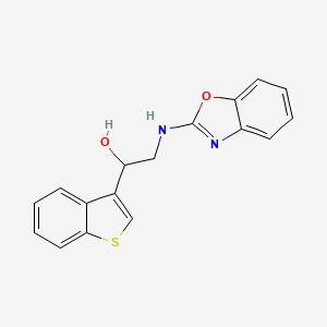 molecular formula C17H14N2O2S B2630110 1-(1-Benzothiophen-3-yl)-2-(1,3-benzoxazol-2-ylamino)ethanol CAS No. 2380068-30-2