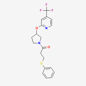 3-(Phenylthio)-1-(3-((4-(trifluoromethyl)pyridin-2-yl)oxy)pyrrolidin-1-yl)propan-1-one