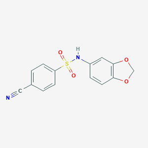 molecular formula C14H10N2O4S B263012 N-(1,3-benzodioxol-5-yl)-4-cyanobenzenesulfonamide 